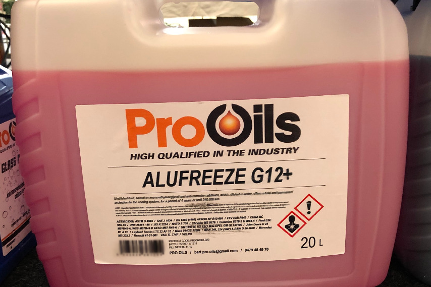 Pro Oils producten motorolie Gemert Hasselt alufreeze G12+