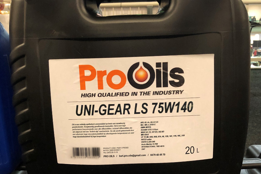 Pro Oils producten Gemert Hasselt versnellingsbakolie differentieelolie Uni-Gear LS 75W140